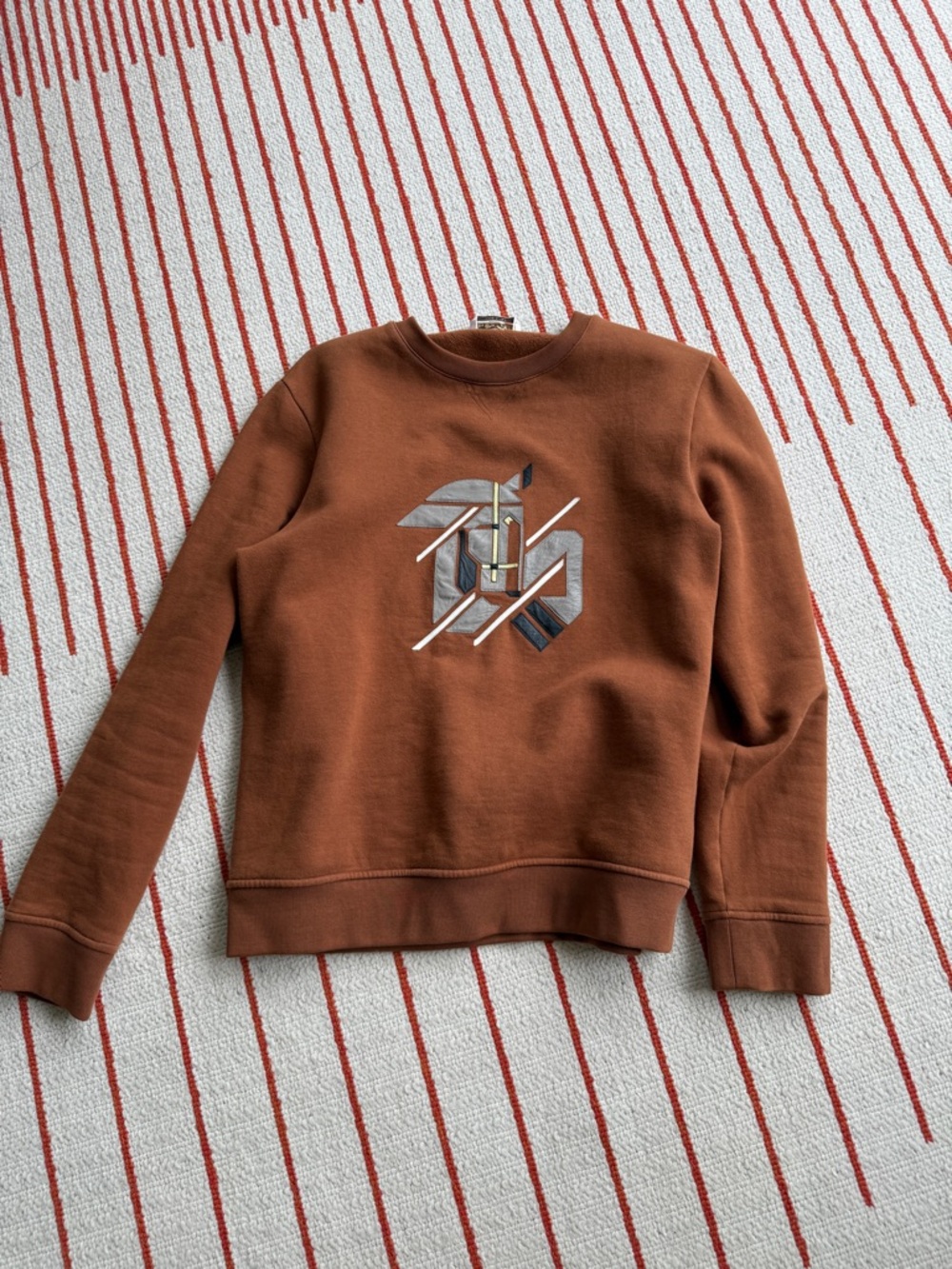Hermes leather patch crewneck sweatshirt